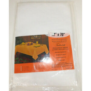 VTG Spectra Tablecloth White 52"x70" Soil Release Permanent Press Made in USA